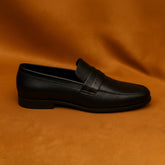 Smeaton - Men's Black Pebble Grain Leather Loafer - LS-14